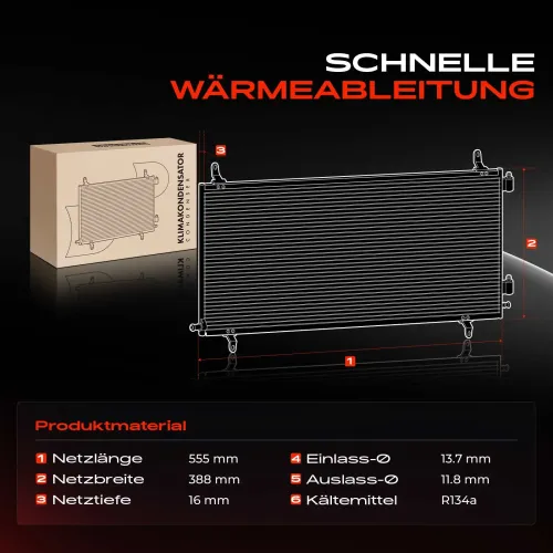 Kondensator, Klimaanlage Frankberg 5481FB0026921 Bild Kondensator, Klimaanlage Frankberg 5481FB0026921