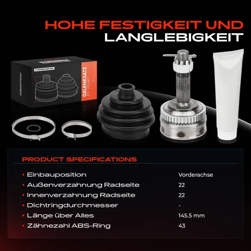 Gelenksatz, Antriebswelle Vorderachse Frankberg 5481FB0027371 Bild Gelenksatz, Antriebswelle Vorderachse Frankberg 5481FB0027371