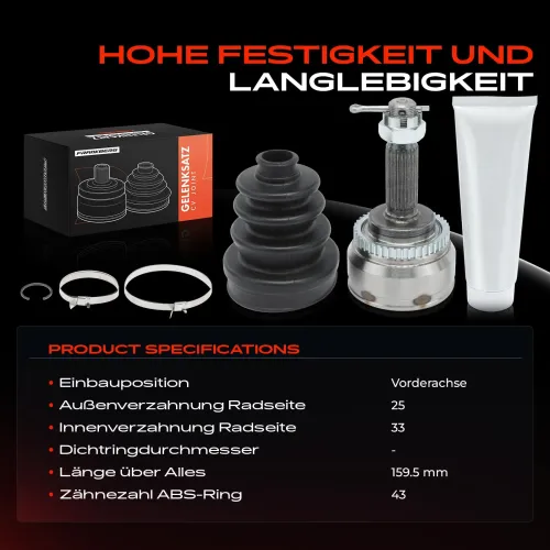 Gelenksatz, Antriebswelle Vorderachse Frankberg 5481FB0027376 Bild Gelenksatz, Antriebswelle Vorderachse Frankberg 5481FB0027376
