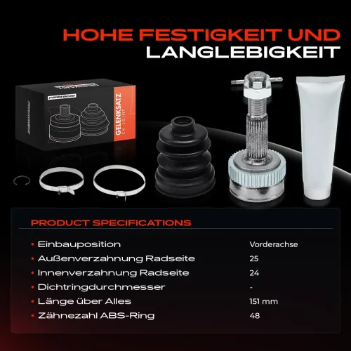 Gelenksatz, Antriebswelle Vorderachse Frankberg 5481FB0027378 Bild Gelenksatz, Antriebswelle Vorderachse Frankberg 5481FB0027378