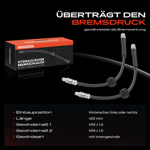 Bremsschlauch Hinterachse beidseitig Frankberg 5481FB0027626 Bild Bremsschlauch Hinterachse beidseitig Frankberg 5481FB0027626