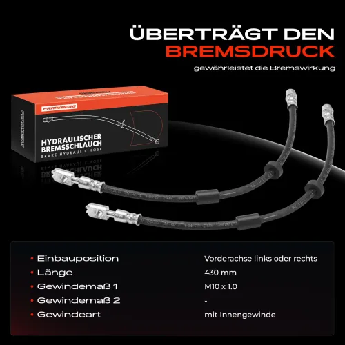 Bremsschlauch Vorderachse beidseitig Frankberg 5481FB0027640 Bild Bremsschlauch Vorderachse beidseitig Frankberg 5481FB0027640
