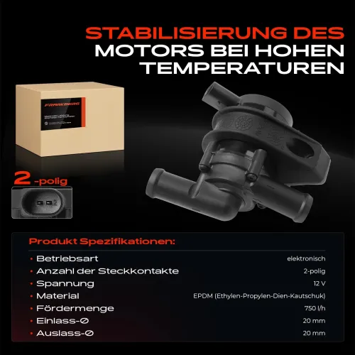 Zusatzwasserpumpe (Kühlwasserkreislauf) 12 V Frankberg 5481FB0027730 Bild Zusatzwasserpumpe (Kühlwasserkreislauf) 12 V Frankberg 5481FB0027730