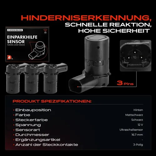 Sensor, Einparkhilfe 12 V hinten Frankberg 5481FB0028598 Bild Sensor, Einparkhilfe 12 V hinten Frankberg 5481FB0028598