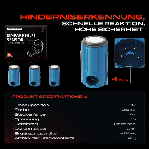 Sensor, Einparkhilfe 12 V hinten Frankberg 5481FB0028602 Bild Sensor, Einparkhilfe 12 V hinten Frankberg 5481FB0028602