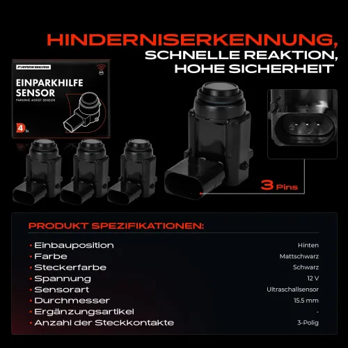 Sensor, Einparkhilfe 12 V hinten Frankberg 5481FB0028606 Bild Sensor, Einparkhilfe 12 V hinten Frankberg 5481FB0028606
