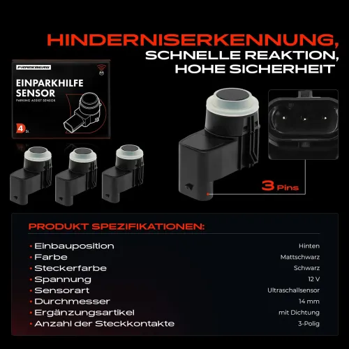 Sensor, Einparkhilfe 12 V hinten Frankberg 5481FB0028612 Bild Sensor, Einparkhilfe 12 V hinten Frankberg 5481FB0028612