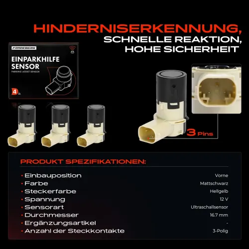 Sensor, Einparkhilfe 12 V vorne Frankberg 5481FB0028614 Bild Sensor, Einparkhilfe 12 V vorne Frankberg 5481FB0028614