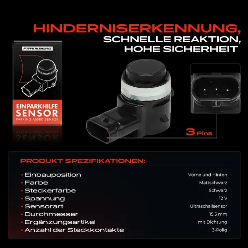 Sensor, Einparkhilfe 12 V vorne und hinten Frankberg 5481FB0028629 Bild Sensor, Einparkhilfe 12 V vorne und hinten Frankberg 5481FB0028629