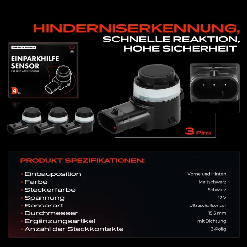 Sensor, Einparkhilfe 12 V vorne und hinten Frankberg 5481FB0028633 Bild Sensor, Einparkhilfe 12 V vorne und hinten Frankberg 5481FB0028633