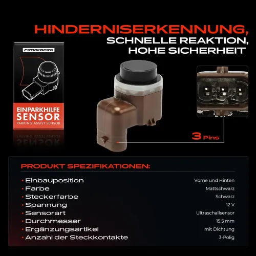 Sensor, Einparkhilfe 12 V vorne und hinten Frankberg 5481FB0028638 Bild Sensor, Einparkhilfe 12 V vorne und hinten Frankberg 5481FB0028638