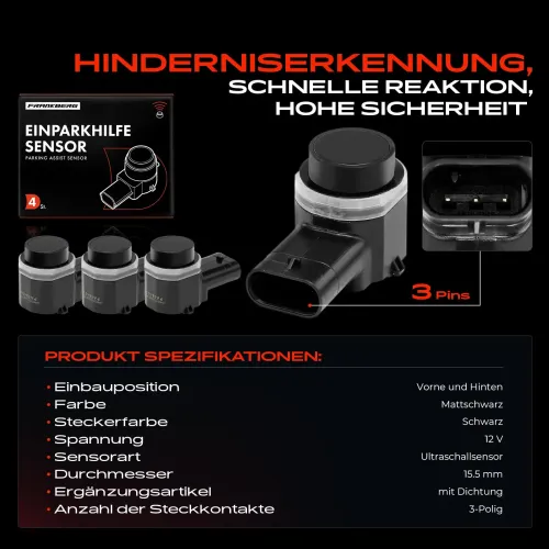 Sensor, Einparkhilfe 12 V vorne und hinten Frankberg 5481FB0028649 Bild Sensor, Einparkhilfe 12 V vorne und hinten Frankberg 5481FB0028649