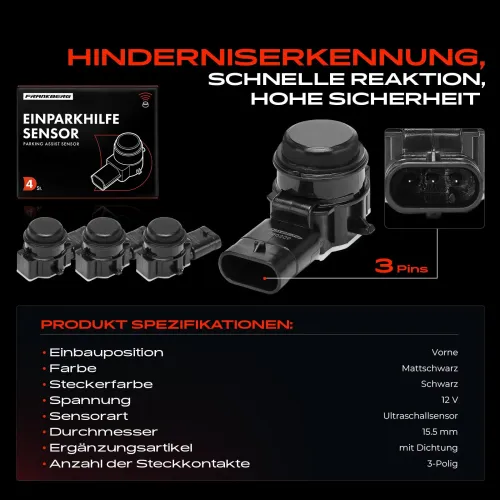 Sensor, Einparkhilfe 12 V vorne Frankberg 5481FB0028664 Bild Sensor, Einparkhilfe 12 V vorne Frankberg 5481FB0028664