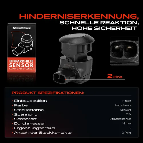 Sensor, Einparkhilfe 12 V hinten Frankberg 5481FB0028666 Bild Sensor, Einparkhilfe 12 V hinten Frankberg 5481FB0028666