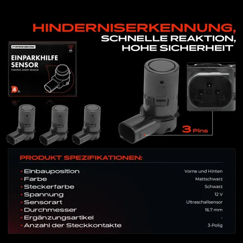 Sensor, Einparkhilfe 12 V vorne und hinten Frankberg 5481FB0028928 Bild Sensor, Einparkhilfe 12 V vorne und hinten Frankberg 5481FB0028928