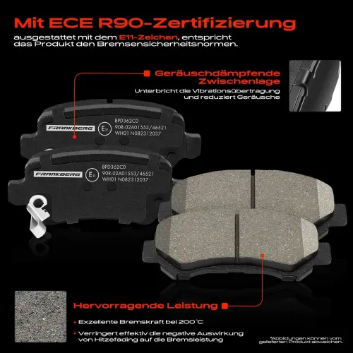 Bremsensatz, Scheibenbremse Hinterachse Frankberg 5481FB0028959 Bild Bremsensatz, Scheibenbremse Hinterachse Frankberg 5481FB0028959