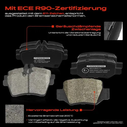 Bremsensatz, Scheibenbremse Vorderachse Hinterachse Frankberg 5481FB0029004 Bild Bremsensatz, Scheibenbremse Vorderachse Hinterachse Frankberg 5481FB0029004