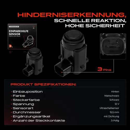 Sensor, Einparkhilfe 12 V hinten Frankberg 5481FB0029151 Bild Sensor, Einparkhilfe 12 V hinten Frankberg 5481FB0029151