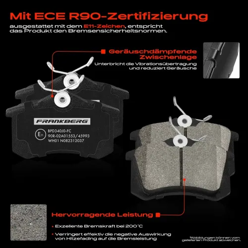 Bremsensatz, Scheibenbremse Hinterachse Frankberg 5481FB0029254 Bild Bremsensatz, Scheibenbremse Hinterachse Frankberg 5481FB0029254