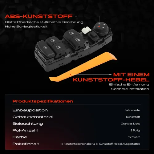 Schalter, Fensterheber fahrerseitig Frankberg 5481FB0029461 Bild Schalter, Fensterheber fahrerseitig Frankberg 5481FB0029461