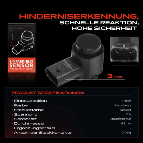 Sensor, Einparkhilfe 12 V hinten Frankberg 5481FB0029506 Bild Sensor, Einparkhilfe 12 V hinten Frankberg 5481FB0029506