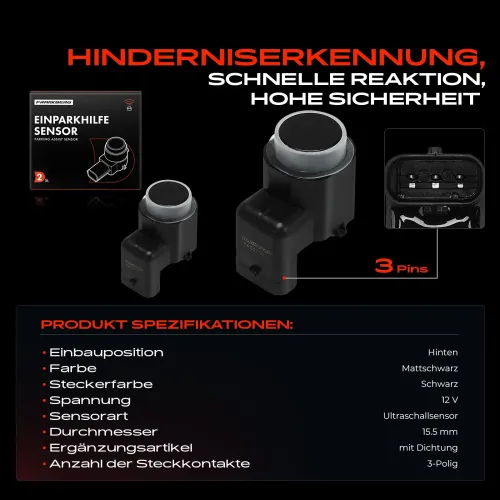 Sensor, Einparkhilfe 12 V hinten Frankberg 5481FB0029527 Bild Sensor, Einparkhilfe 12 V hinten Frankberg 5481FB0029527