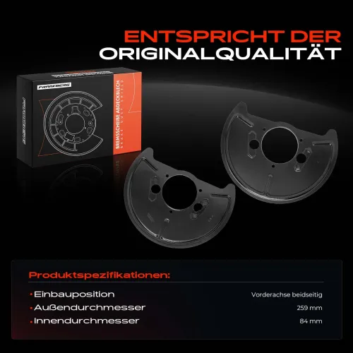 Spritzblech, Bremsscheibe Vorderachse beidseitig Frankberg 5481FB0029686 Bild Spritzblech, Bremsscheibe Vorderachse beidseitig Frankberg 5481FB0029686