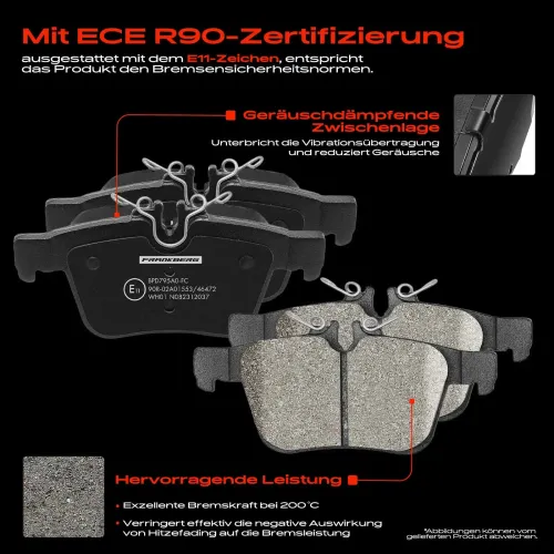Bremsensatz, Scheibenbremse Hinterachse Frankberg 5481FB0029825 Bild Bremsensatz, Scheibenbremse Hinterachse Frankberg 5481FB0029825