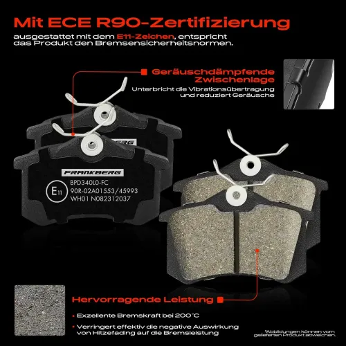 Bremsensatz, Scheibenbremse Hinterachse Frankberg 5481FB0029852 Bild Bremsensatz, Scheibenbremse Hinterachse Frankberg 5481FB0029852