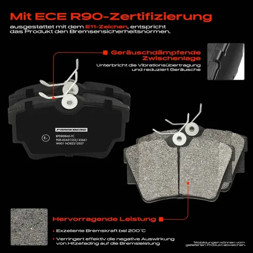 Bremsensatz, Scheibenbremse Hinterachse Frankberg 5481FB0029906 Bild Bremsensatz, Scheibenbremse Hinterachse Frankberg 5481FB0029906