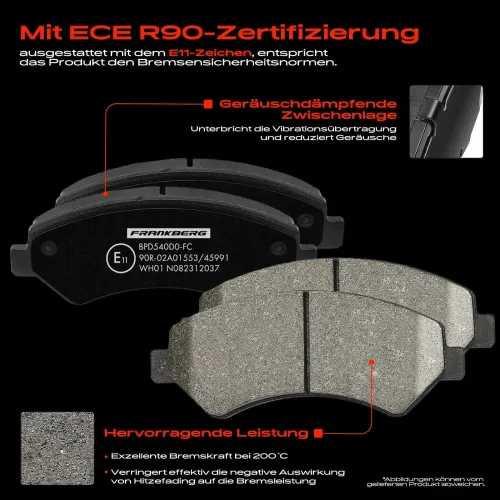 Bremsensatz, Scheibenbremse Vorderachse Frankberg 5481FB0029923 Bild Bremsensatz, Scheibenbremse Vorderachse Frankberg 5481FB0029923