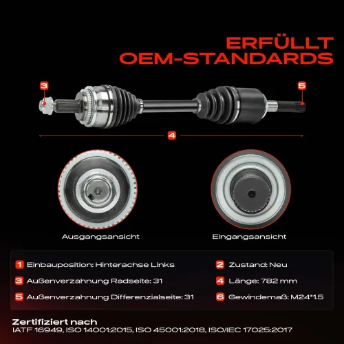 Antriebswelle Hinterachse links Frankberg 5481FB0030199 Bild Antriebswelle Hinterachse links Frankberg 5481FB0030199