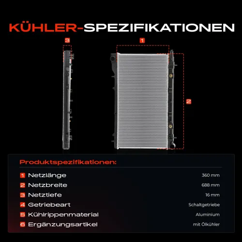 Kühler, Motorkühlung Frankberg 5481FB0030497 Bild Kühler, Motorkühlung Frankberg 5481FB0030497