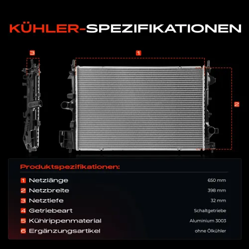 Kühler, Motorkühlung Frankberg 5481FB0030528 Bild Kühler, Motorkühlung Frankberg 5481FB0030528