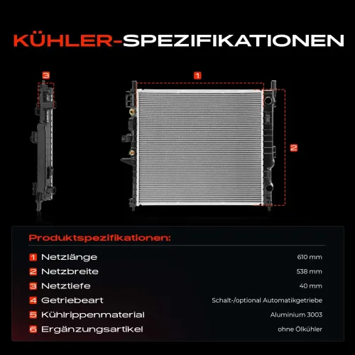 Kühler, Motorkühlung Frankberg 5481FB0030531 Bild Kühler, Motorkühlung Frankberg 5481FB0030531
