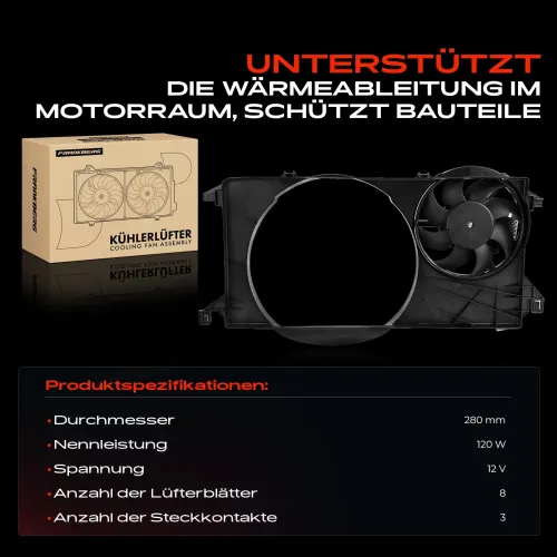 Lüfter, Motorkühlung 12 V Frankberg 5481FB0030617 Bild Lüfter, Motorkühlung 12 V Frankberg 5481FB0030617