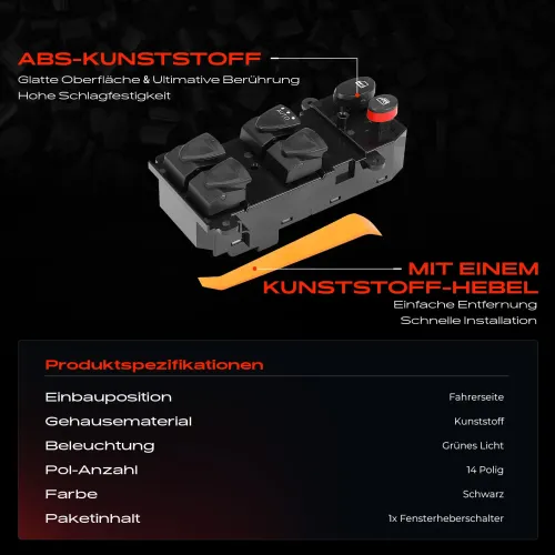 Schalter, Fensterheber fahrerseitig Frankberg 5481FB0030654 Bild Schalter, Fensterheber fahrerseitig Frankberg 5481FB0030654