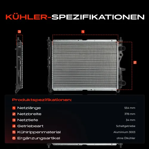 Kühler, Motorkühlung Frankberg 5481FB0030712 Bild Kühler, Motorkühlung Frankberg 5481FB0030712