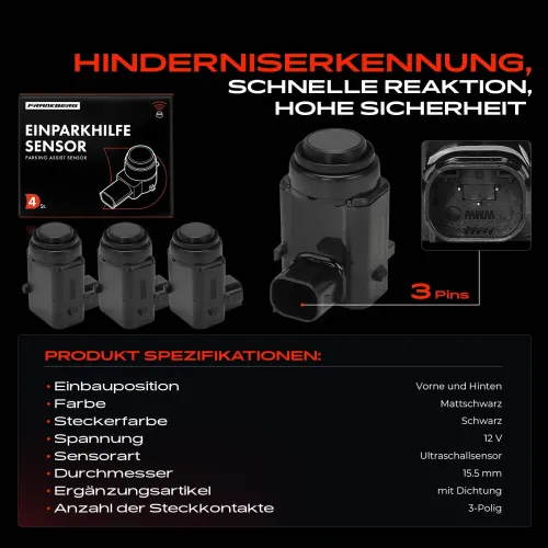 Sensor, Einparkhilfe 12 V vorne und hinten Frankberg 5481FB0030857 Bild Sensor, Einparkhilfe 12 V vorne und hinten Frankberg 5481FB0030857