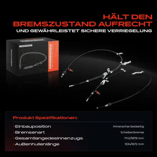 Seilzug, Feststellbremse Hinterachse beidseitig Frankberg 5481FB0030923 Bild Seilzug, Feststellbremse Hinterachse beidseitig Frankberg 5481FB0030923