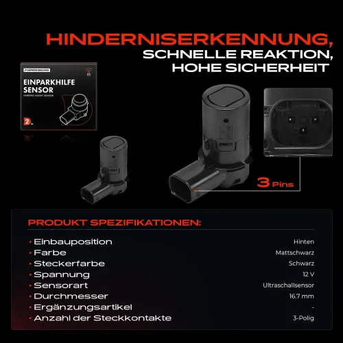 Sensor, Einparkhilfe 12 V hinten Frankberg 5481FB0030946 Bild Sensor, Einparkhilfe 12 V hinten Frankberg 5481FB0030946