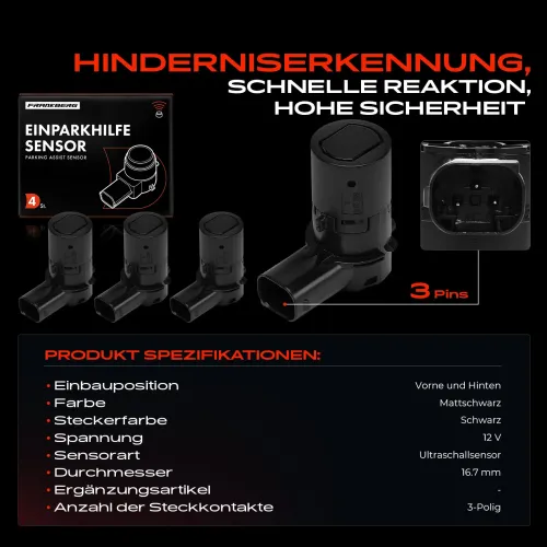 Sensor, Einparkhilfe 12 V vorne und hinten Frankberg 5481FB0030949 Bild Sensor, Einparkhilfe 12 V vorne und hinten Frankberg 5481FB0030949