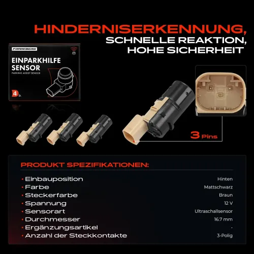 Sensor, Einparkhilfe 12 V hinten Frankberg 5481FB0030950 Bild Sensor, Einparkhilfe 12 V hinten Frankberg 5481FB0030950