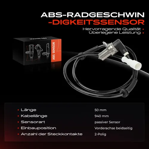 Sensor, Raddrehzahl Vorderachse beidseitig Frankberg 5481FB0031206 Bild Sensor, Raddrehzahl Vorderachse beidseitig Frankberg 5481FB0031206
