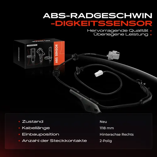 Sensor, Raddrehzahl Hinterachse rechts Frankberg 5481FB0031218 Bild Sensor, Raddrehzahl Hinterachse rechts Frankberg 5481FB0031218