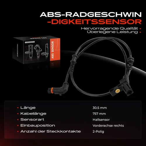 Sensor, Raddrehzahl Vorderachse rechts Frankberg 5481FB0031250 Bild Sensor, Raddrehzahl Vorderachse rechts Frankberg 5481FB0031250