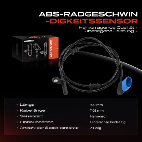 Sensor, Raddrehzahl Hinterachse beidseitig Frankberg 5481FB0031257 Bild Sensor, Raddrehzahl Hinterachse beidseitig Frankberg 5481FB0031257