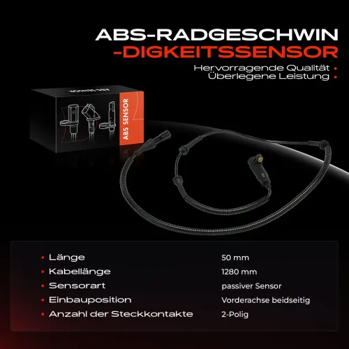 Sensor, Raddrehzahl Vorderachse beidseitig Frankberg 5481FB0031263 Bild Sensor, Raddrehzahl Vorderachse beidseitig Frankberg 5481FB0031263