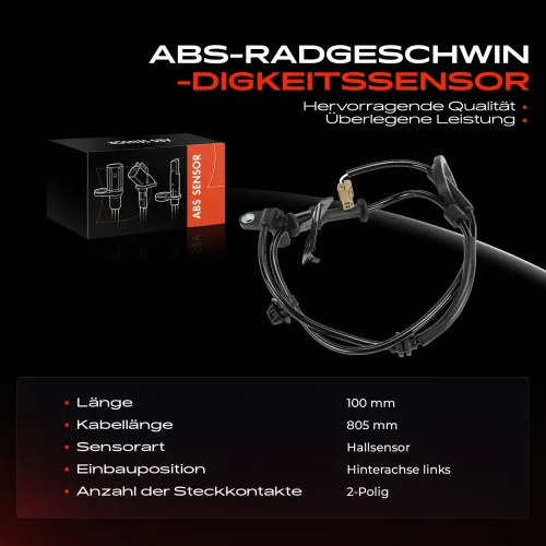 Sensor, Raddrehzahl Hinterachse links Frankberg 5481FB0031317 Bild Sensor, Raddrehzahl Hinterachse links Frankberg 5481FB0031317