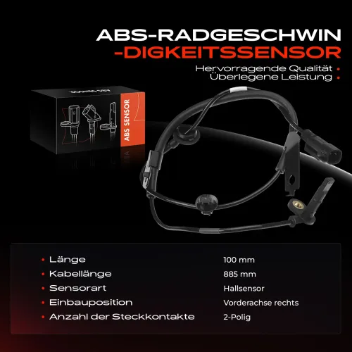 Sensor, Raddrehzahl Vorderachse rechts Frankberg 5481FB0031350 Bild Sensor, Raddrehzahl Vorderachse rechts Frankberg 5481FB0031350